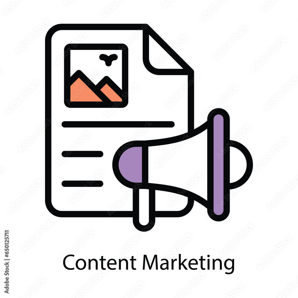 Content Marketing vector Fill outline icon illustration. EPS 10 File. Content Marketing vector Fill outline icon illustration. EPS 10 File.