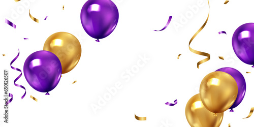 3d beautiful purple balloon design background illustration banner template