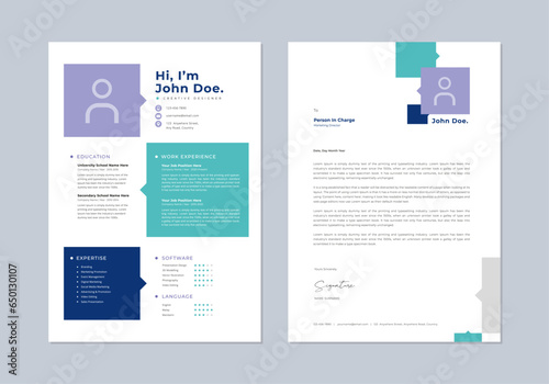 Cv templates. Creative resume, cover letter business layout job applications. Vector modern minimalist presentation set.