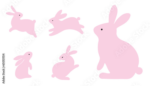 シンプルでかわいいうさぎのアイコンイラスト