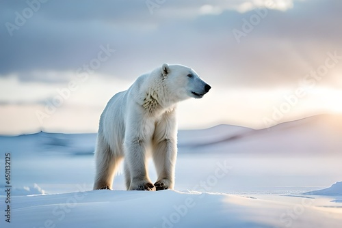 polar bear on ice. AI-Generated