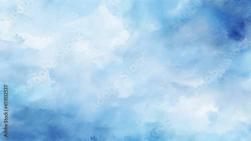 Abstract blue watercolor background.Hand painted watercolor. Generative AI © BoszyArtis
