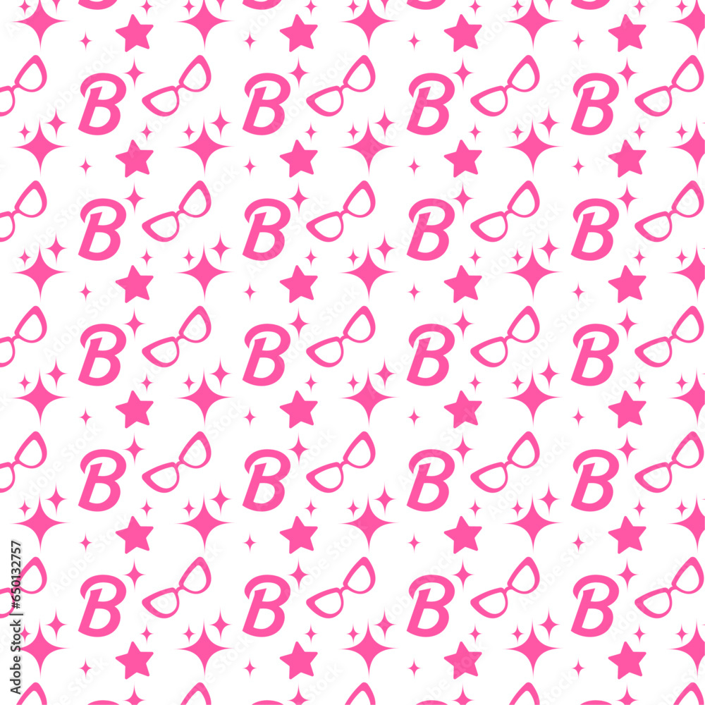 seamless pattern of the letter b and stars
