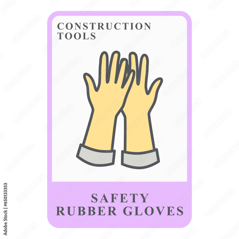 Safety Rubber Gloves Construction Customizable Playing Name Card Safety Rubber Gloves Construction Customizable Playing Name Card