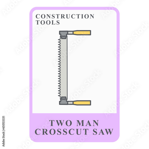 Two Man Crosscut Saw Construction Customizable Playing Name Card