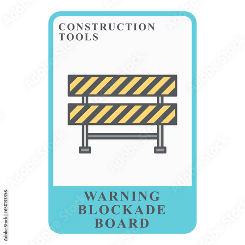 Warning Blockade Board Construction Customizable Playing Name Card