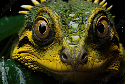 Close up a lizzard, Iguana. World Award photo illustration