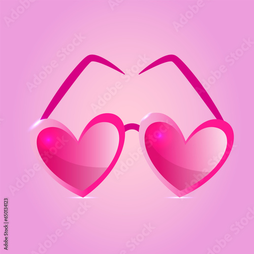 Pink glasses. Barbicore style. Vector illustration.