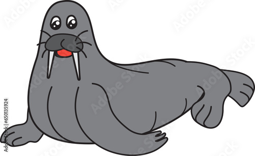 illustration of a walrus cartoon