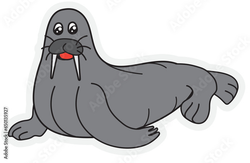 illustration of a walrus cartoon
