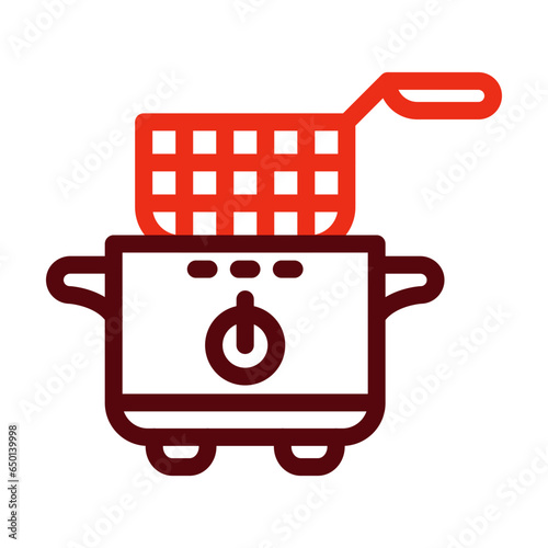Deep Fryer Thick Line Two Colors Icon Design