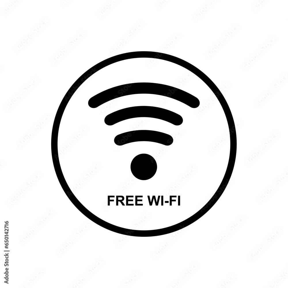 Wi-Fi wireless internet network connection icon black isolated vector on white background