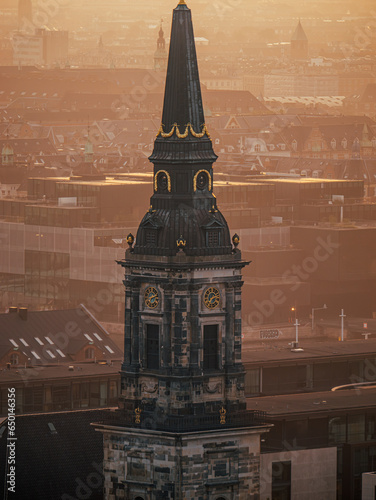 Photography christians Kirke in Copenhagen, Denmark during sunset
