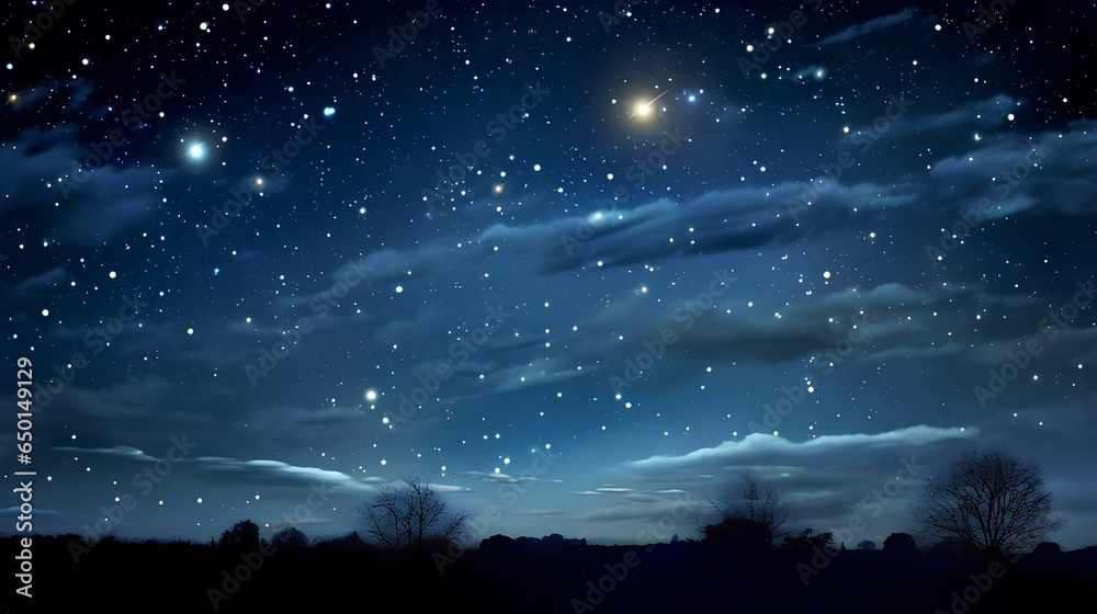 a beautiful night with a serene sky filled with stars