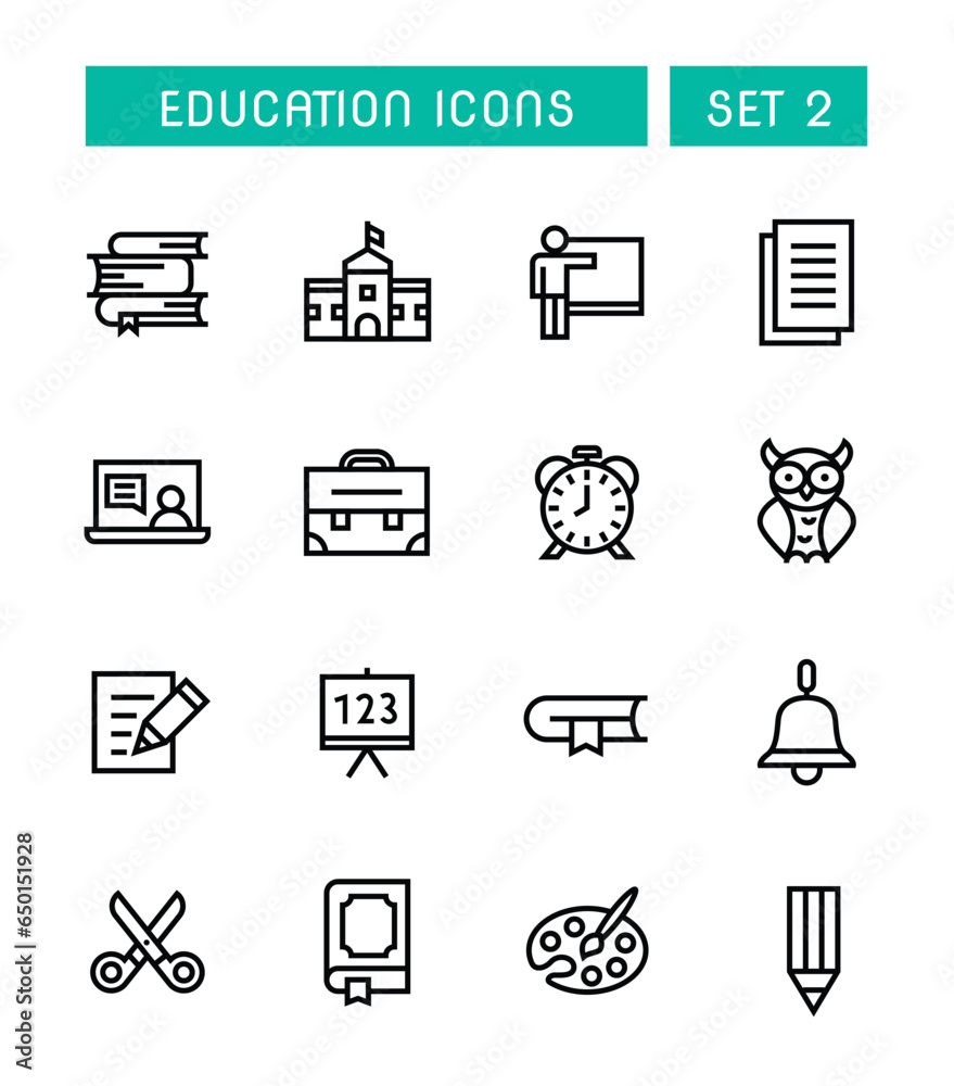 Set Of School And Education Icons