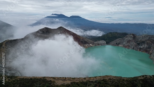 The world's largest acid lake in Indonesia.