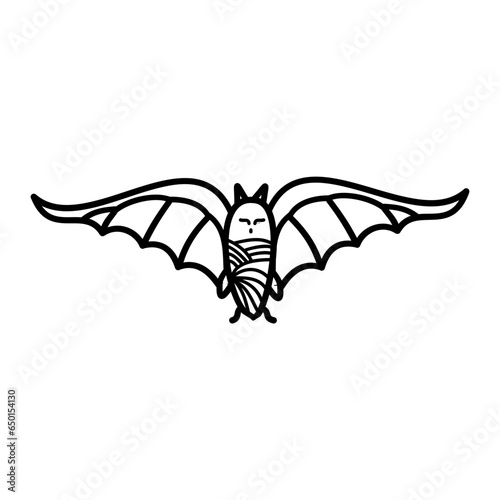 Bat flying con design illustration template