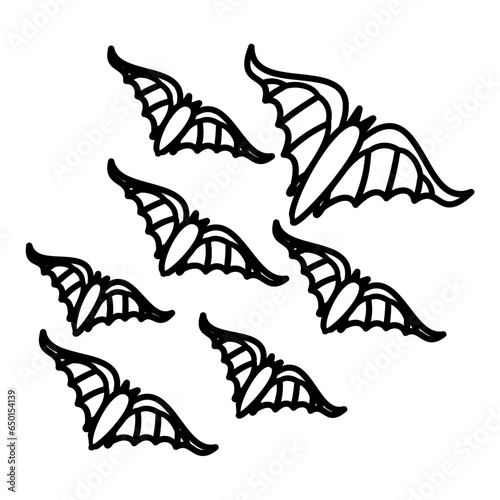 Bat flying con design illustration template
