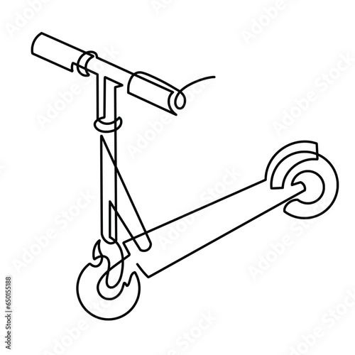 Vector continuous one line scooter illustration