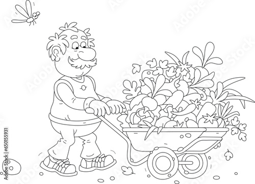 Funny elderly villager whee...