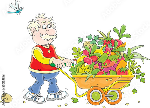 Funny elderly villager whee...