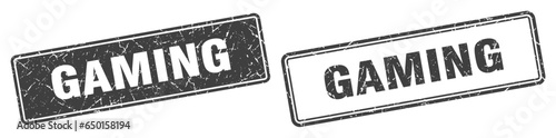 gaming stamp set. gaming square grunge sign