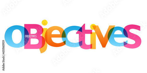OBJECTIVES colorful vector typography banner