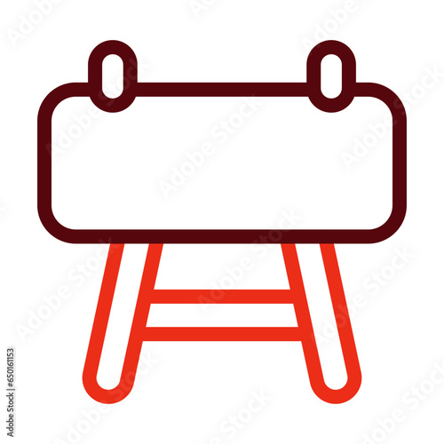Pommel Horse Thick Line Two Colors Icon Design