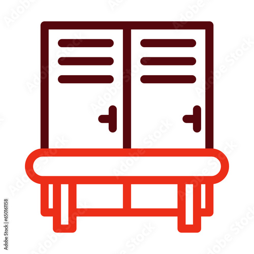 Changing Room Thick Line Two Colors Icon Design