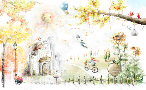 A magical children's fairy tale about autumn with heroes and beautiful landscapes