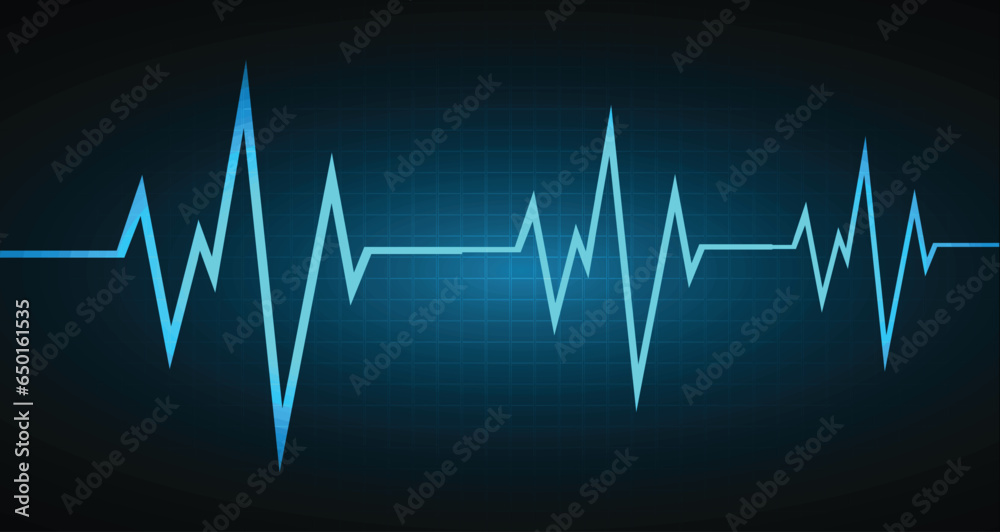 Cardiogram heart rate wave. Heartbeat laser line graphic background. For hospitals, websites, banners and gyms concept. Vector illustration.