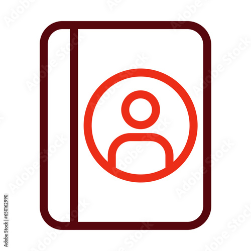 Phonebook Thick Line Two Colors Icon Design
