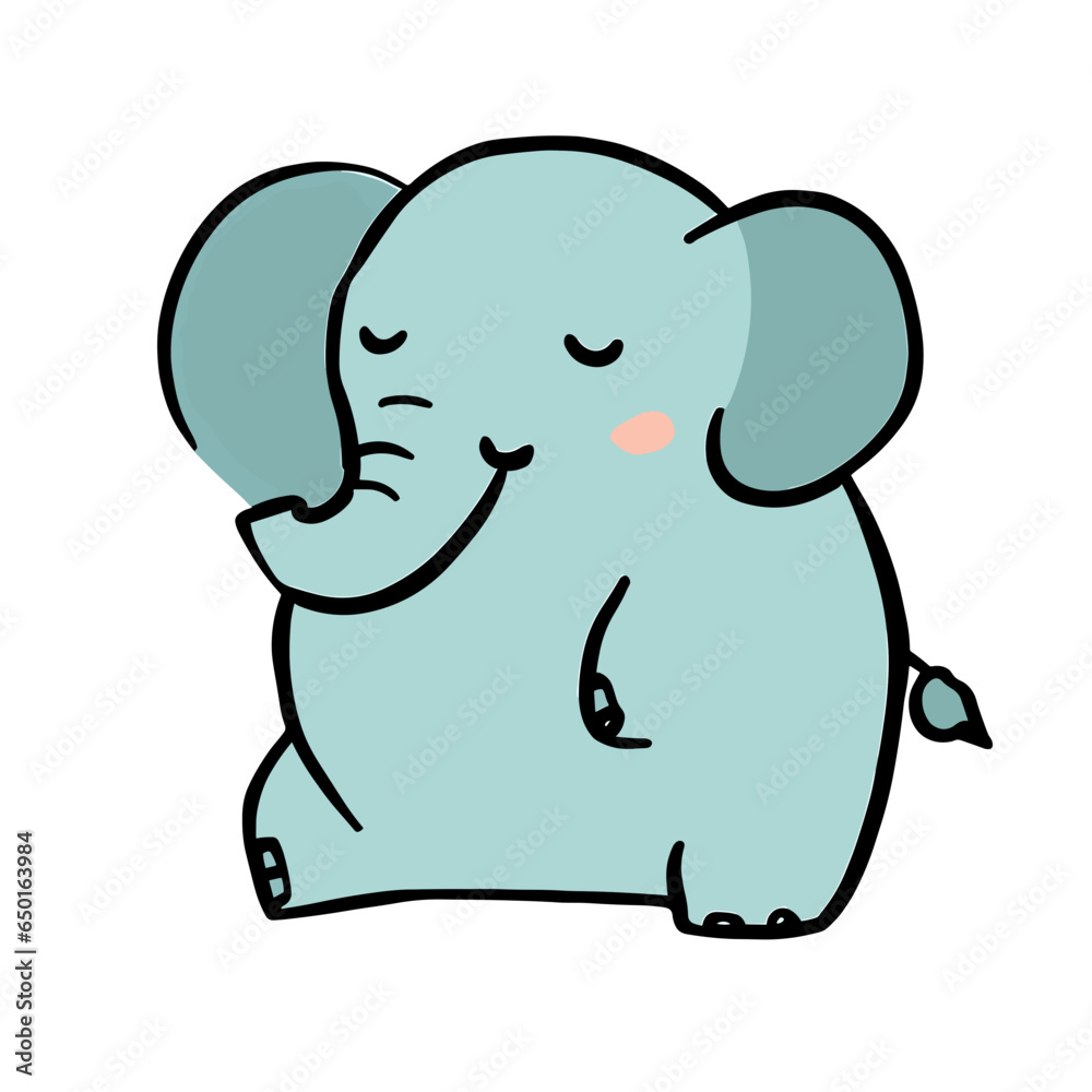 Obraz premium cute cartoon elephant