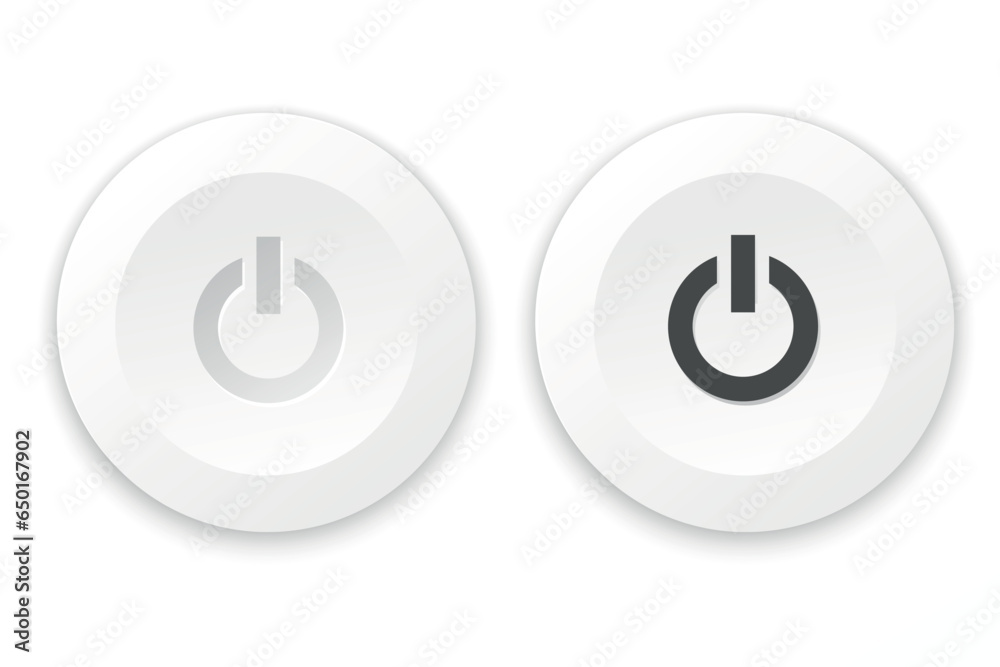 Power button. Realistic power button push. Shut down symbol. On off icon for mobile app, website, UI UX. Stock illustration Power button. Realistic power button push. Shut down symbol. On off icon for mobile app, website, UI UX. Stock illustration