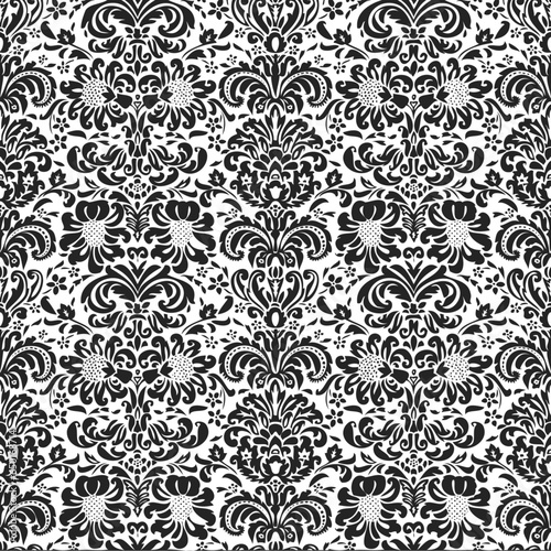 Seamless textile pattern with decorative flowers 