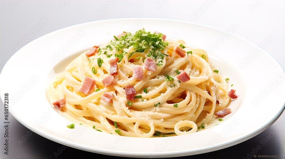 Penne pasta carbonara cream sauce - Italian food style. Food photography Penne pasta carbonara cream sauce - Italian food style. Food photography