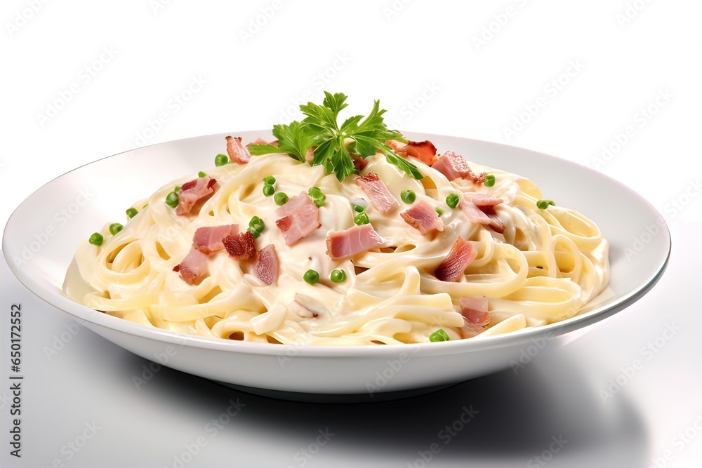 Penne pasta carbonara cream sauce - Italian food style. Food photography Penne pasta carbonara cream sauce - Italian food style. Food photography