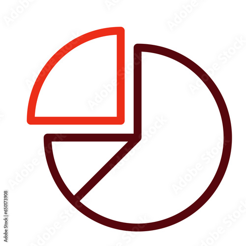Pie Chart Thick Line Two Colors Icon Design