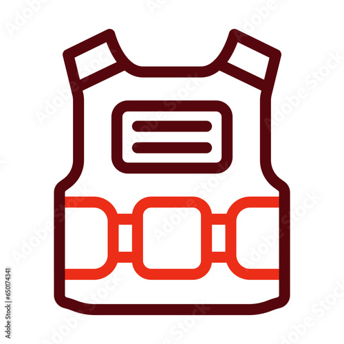 Bullet Proof Vest Thick Line Two Colors Icon Design