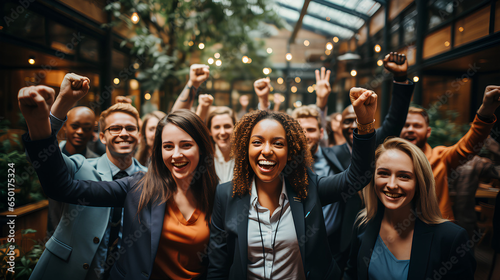 Group of happy business people celebrating success. They are standing in a row. Group of happy business people celebrating success. They are standing in a row.