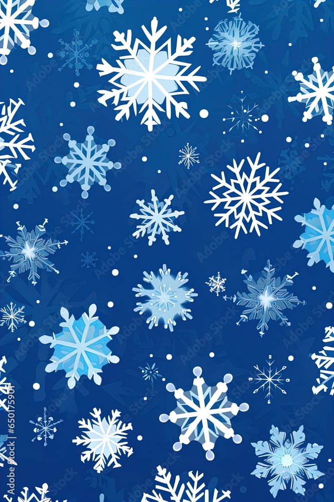 Happy winter pattern of snowflakes. Flat line snowing icons, cute snow flakes wallpaper