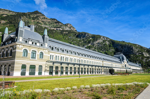 Canfranc international station, located in Canfranc, Spain, is a historic railway station. photo