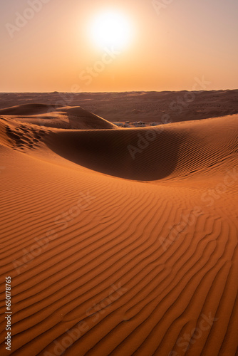 A desert and dune landscape in Oman