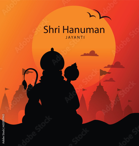 Vector illustration for Indian festival Hanuman jayanti