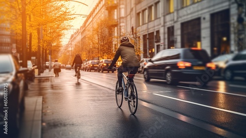 someone cycling in the city © vie_art