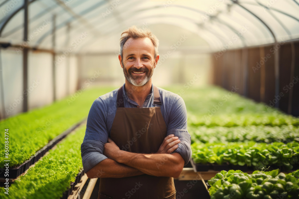 Organic Farming: Portrait of a Greenhouse Farmer Organic Farming: Portrait of a Greenhouse Farmer