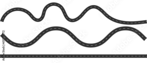 Road, highway, Winding road. Journey traffic curved highway. Road to horizon in perspective. Winding asphalt empty line isolated vector concept. isolated on a white background. Vector