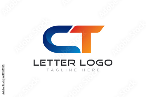 CT letter logo. ct icon