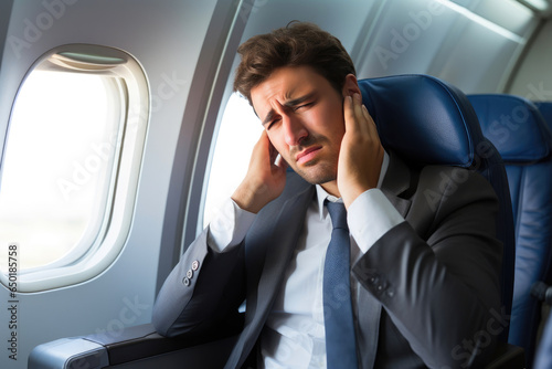 Aerophobia in Action: Panicking Businessman © Andrii 