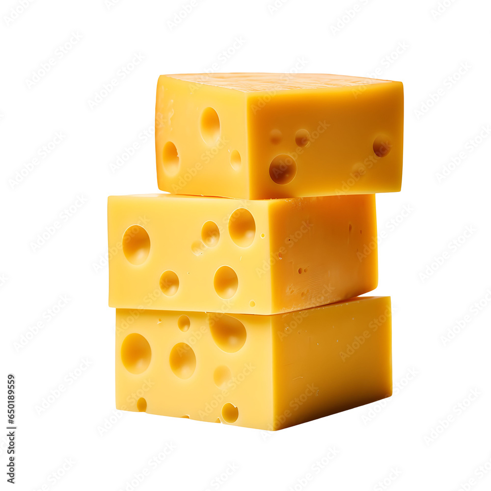 Front view close up of Colby cheese isolated on a transparent white background Front view close up of Colby cheese isolated on a transparent white background